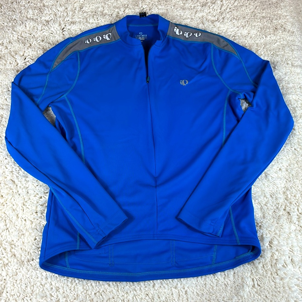 Pearl iZumi Mens 3/4 Zip, Long Sleeved Cycling Jersey, Blue/Gray, Size Large